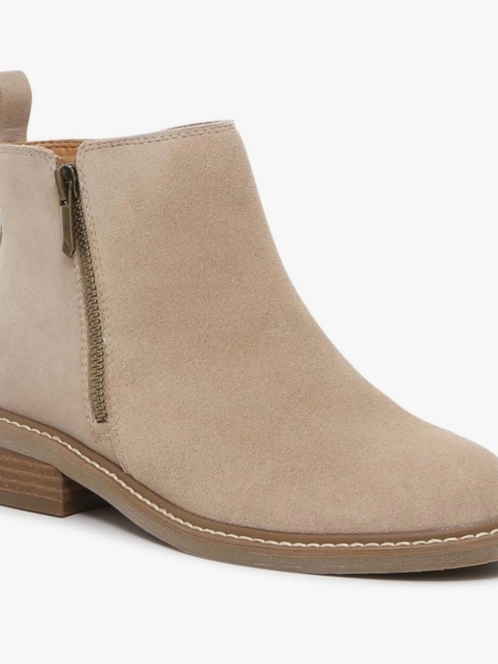 Crown Vintage Gorgie Beige Driftwood Suede Side-Zip Ankle Boot - Sz 9.5M